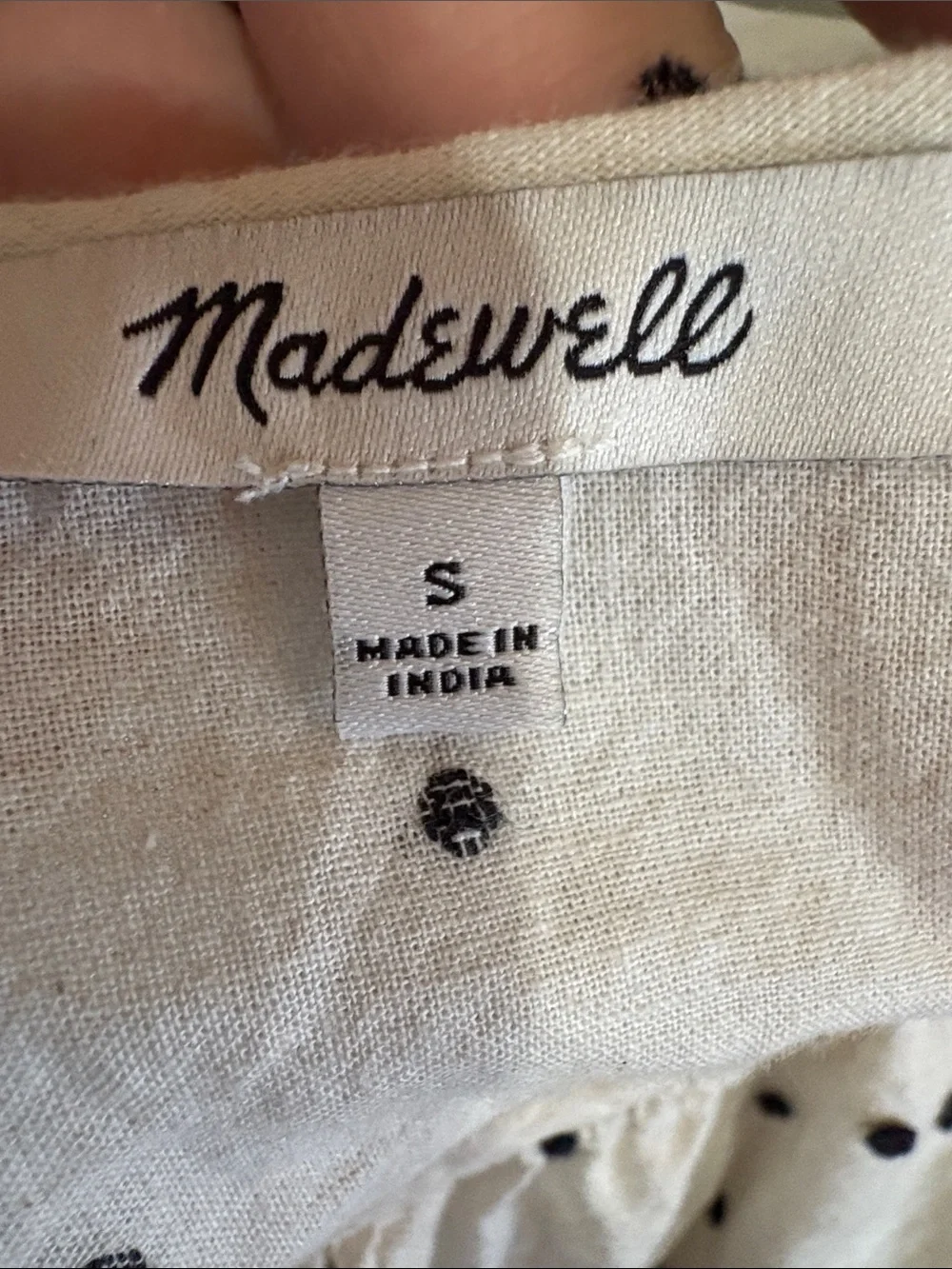 Madewell Cream Puff Sleeve Polka Dot Blouse (small)